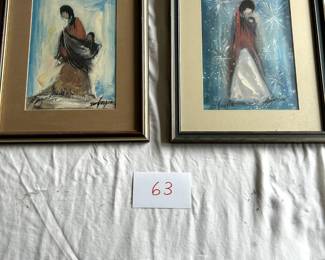 $500 - $750.	Pair of Ted Degrazia prints, double signed.  Each frame measures approximately 14" by 17".