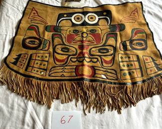 $500 - $750. Tlingit ceremonial banner, mid-20th century.  Measures 31" by 22".