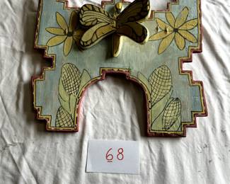 $750 - $1,000.  SW Native American corn and butterfly effigy.  Measures 18" by 18".