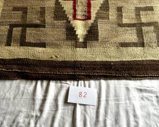 $1,500 - $2,000.	Large, Early Native American blanket with rolling logs motif.  Measures 42" by 65".