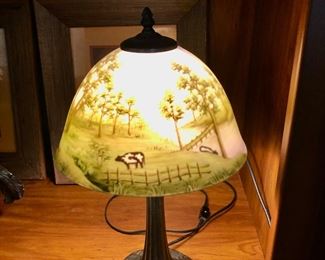 Reverse painted lamp