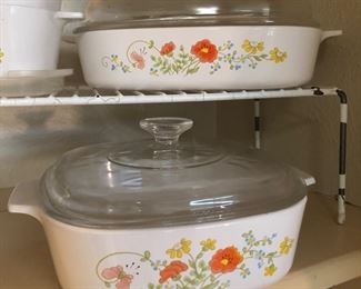 Vintage Wildflowers Poppy Garden corning ware