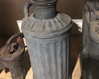 Rare early 1900's cast iron lid gas can