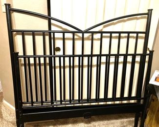 Black meta full headboard/footboard