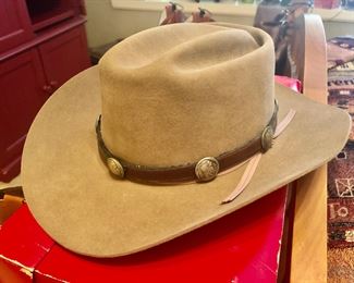 Stetson hat with buffalo nickels band