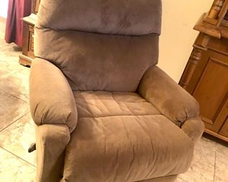 Tan fabric recliner