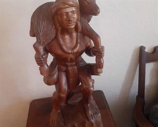 Egorot Hunter wood carved statue from the Philippines 