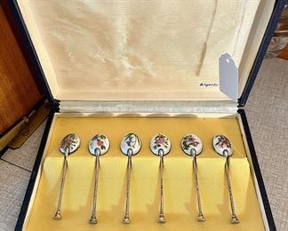 Guilloche Enamel Spoons