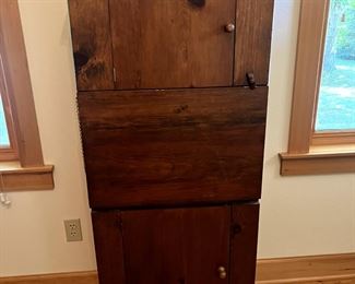 Custom carved antique secretary by "Jerry" of New York. $150.00