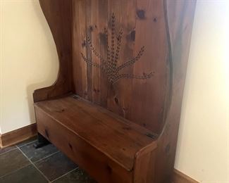 Monk bench with art carving $375.00