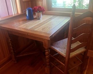 Oak sectional table with pull out leafs. $200