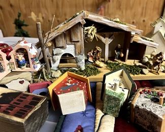 Christmas bird houses and nativity scene.  Prices range $3 - $10