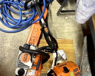 Pressure washer, chain saw