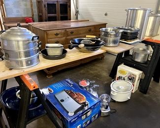 Roasting oven, canning pots, food processors etc.