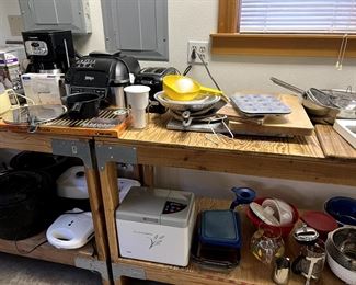 Electric grills, air fryer, cutting boards, bread maker, coffee makers, etc.
