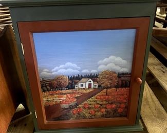 Hand painted wall cabinet
