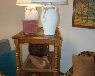 side tables, lamps