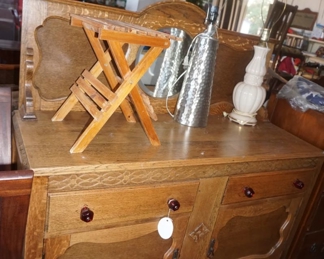 buffet, lamps, stool