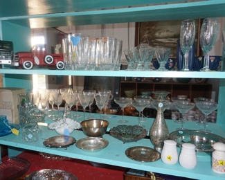 stems, silverplate, decorative trucks