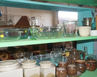 canisters, pottery, bowls