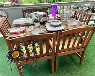 Outside on the back porch