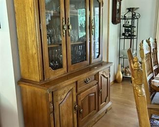 Oak breakfront cabinet  $175.00 