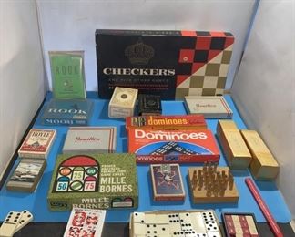 Vintage cards and dominoes