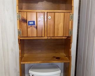 handcrafted commode shelf