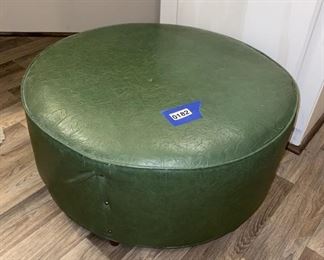 large Mid-Century vinyl ottoman