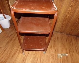 vintage metal rolling utility cart