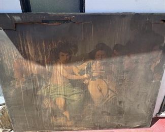 8' X 6' Victorian oil painting of Baccanites