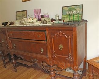 Framed Art, Buffet, Glassware, Dishes, Vase