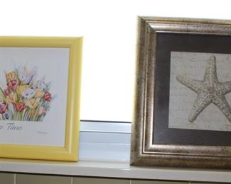 Floral Print and Framed Starfish
