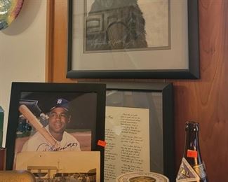 Framed Dog Print, Baseball Photo, Vintage Tin, Vintage Metal Box