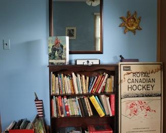 Bookcase, Royal Canadian Hockey Game, Vintage Books, Mirror