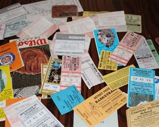 Ticket Stubs from Various Events