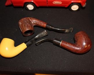 Wood Carved Pipes & Yellow Pipe