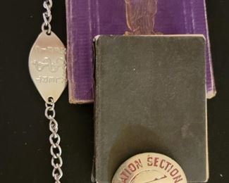 Selfridge 102 Badge, Religious War Time Items, Medical Id