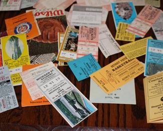 Stubs for tickets from Various Events
