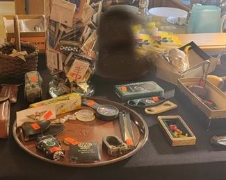 Tiny Metal Cars, Pipes, Cigar Cutters, Medals, matches, More