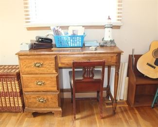 Desk, Chair, Decorator Items
