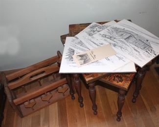 Prints, Magazine Rack, Stack Tables
