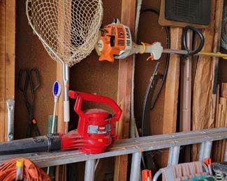 Leaf Blower, Grass Whip, Ladder