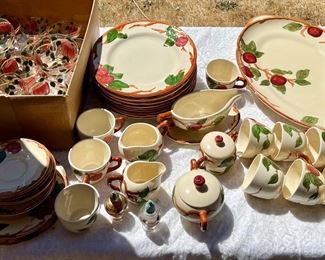 65 pieces Franciscan  dinnerware apple design, Franciscan beautiful $150  with beautiful dinner, glasses, or best offer