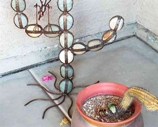 Stone Cactus and Pot