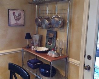There is a LeCreuset casserole or two over there on the lovely silver bakers rack