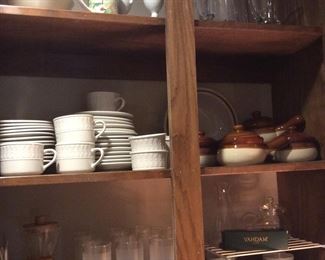Baileys frosted glassware and stoneware bean pots
