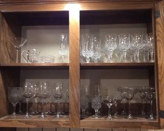 Glass barware and crystal water-wine-champagne