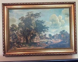 Vintage Italian Canvas Screen