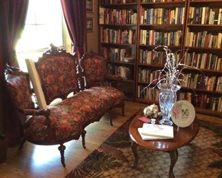 Reupholstered vintage settee